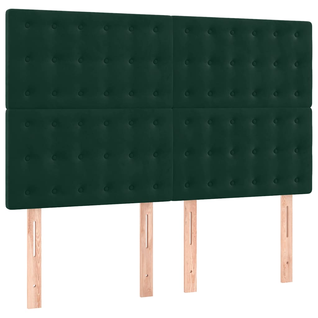 Krevet s oprugama i madracem tamnozeleni 140x200 cm baršunasti