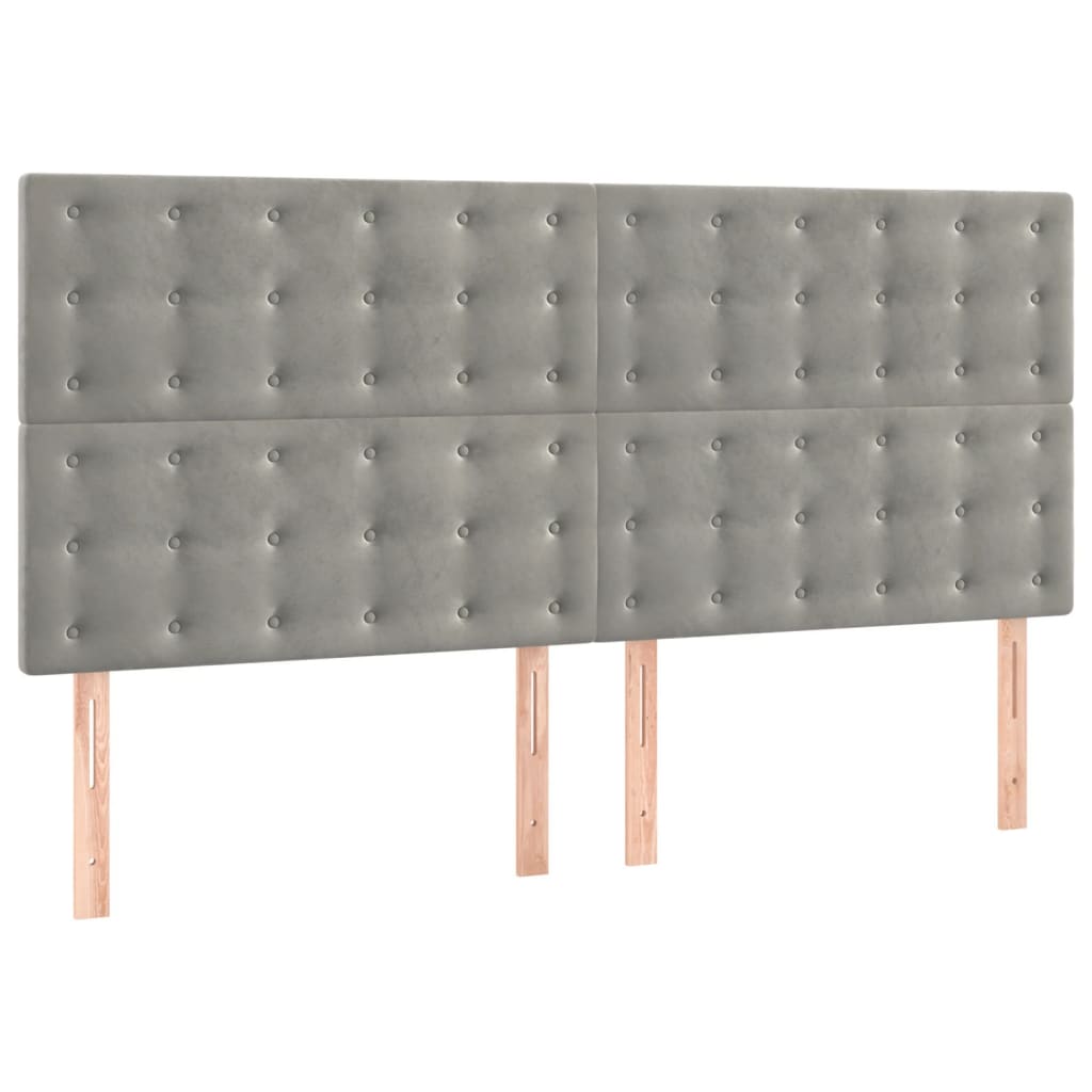 Krevet s oprugama i madracem svjetlosivi 180x200 cm baršunasti