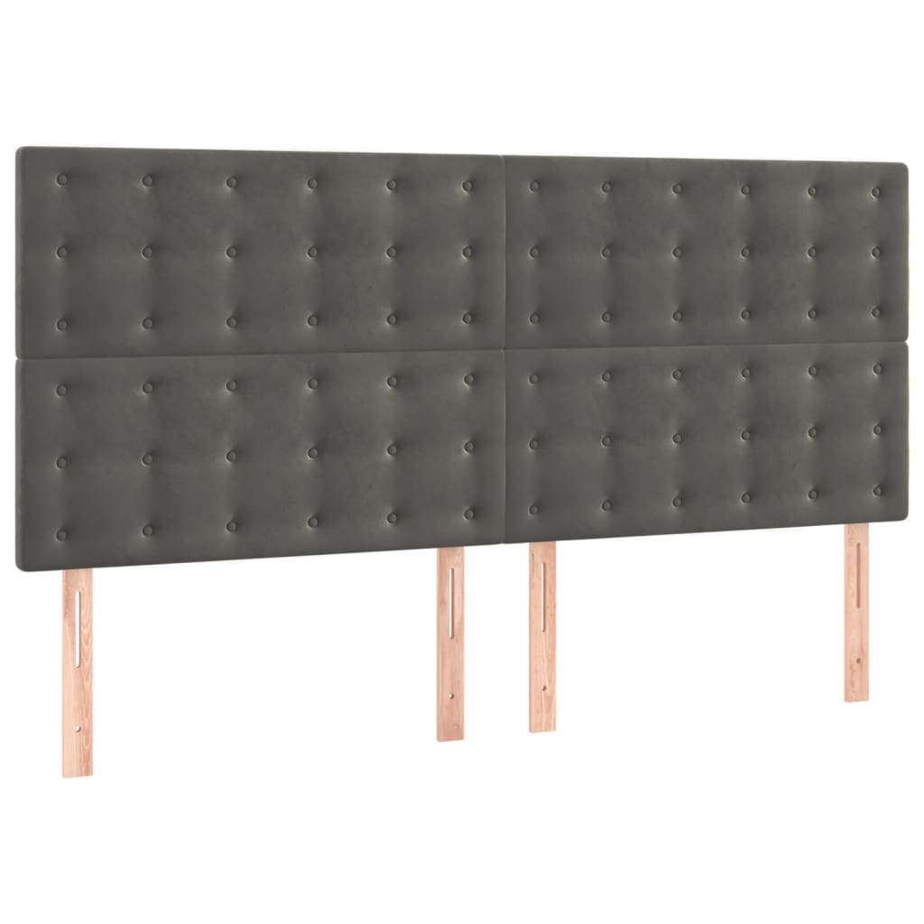 Krevet s oprugama i madracem tamnosivi 200x200 cm baršunasti