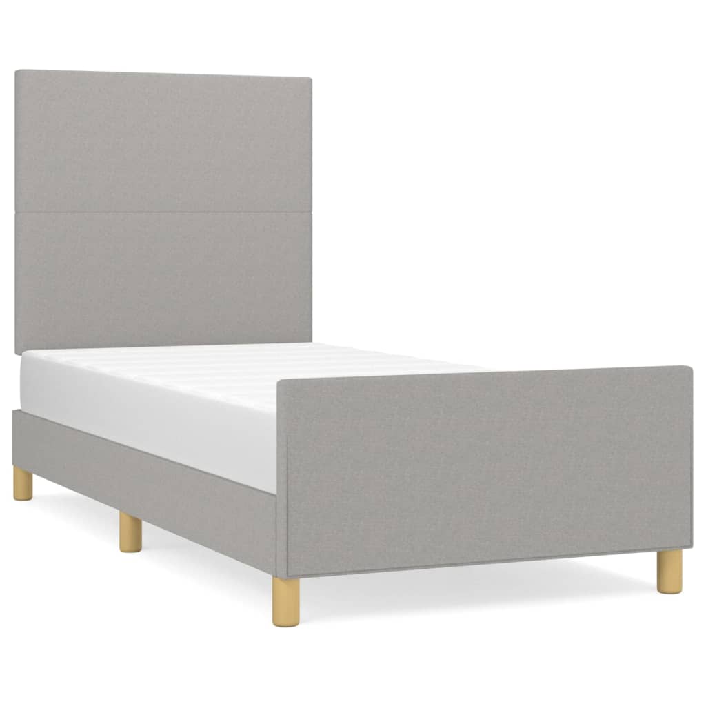 Okvir za krevet bez madraca svjetlosivi 80x200 cm od tkanine