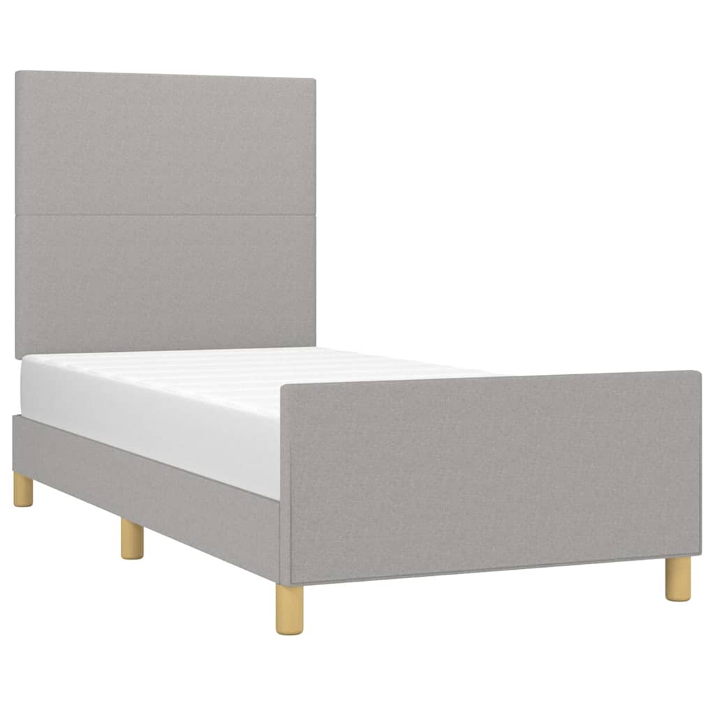 Okvir za krevet bez madraca svjetlosivi 80x200 cm od tkanine