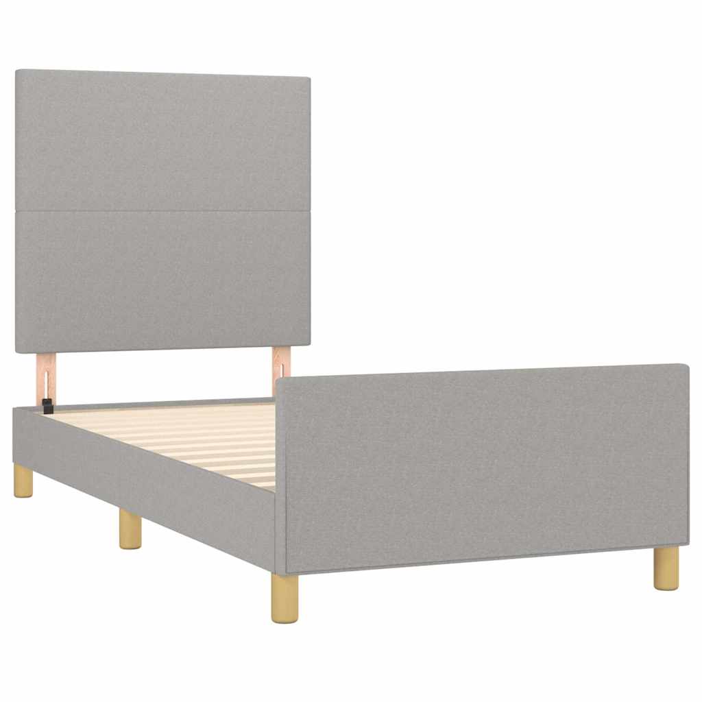 Okvir za krevet bez madraca svjetlosivi 80x200 cm od tkanine