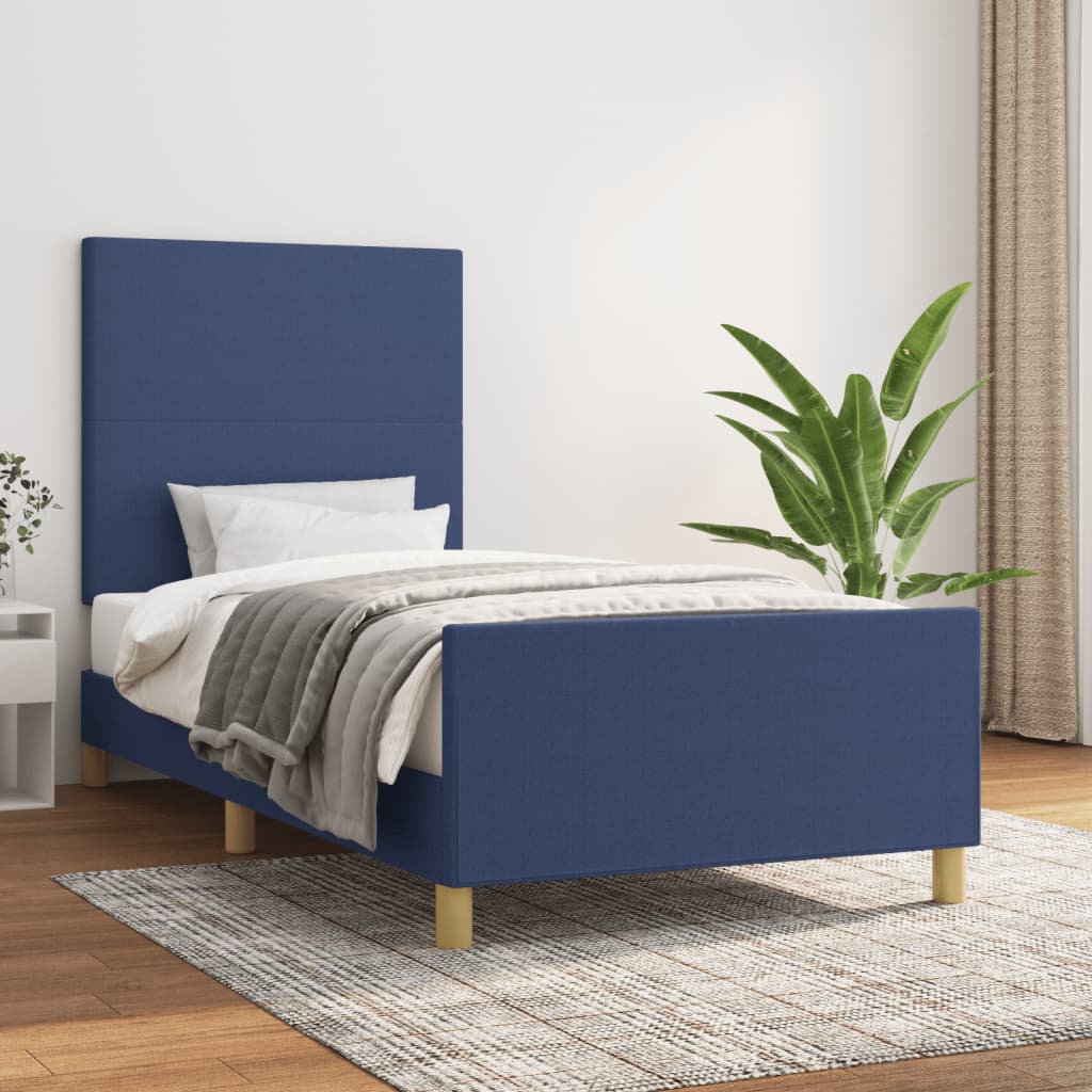 Okvir za krevet bez madraca plava 90x190cm od tkanine