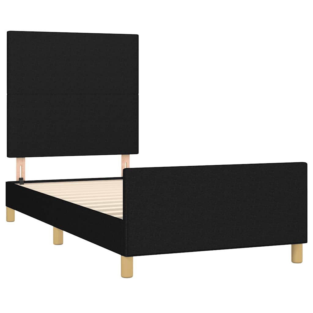 Okvir za krevet bez madraca crni 90x200cm od tkanine