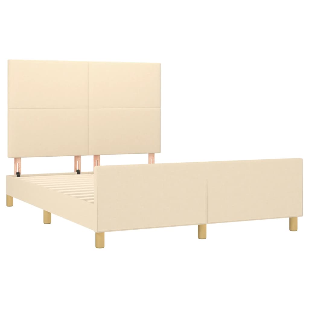 Okvir za krevet bez madraca krem 140 x 190 cm od tkanine