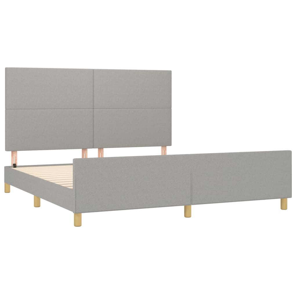 Okvir za krevet bez madraca svjetlosivi 160 x 200 cm od tkanine