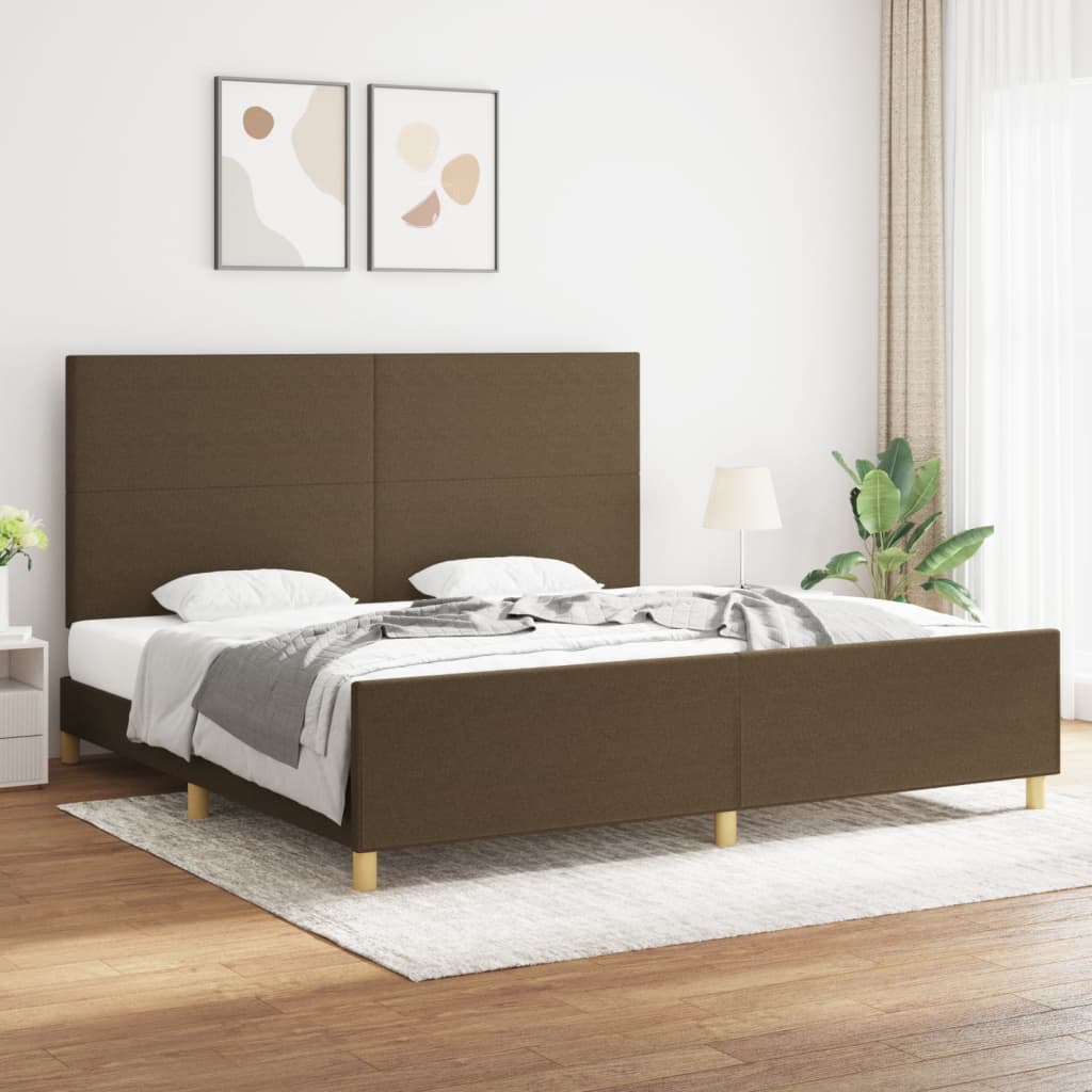 Okvir za krevet bez madraca tamnosmeđi 200x200 cm od tkanine