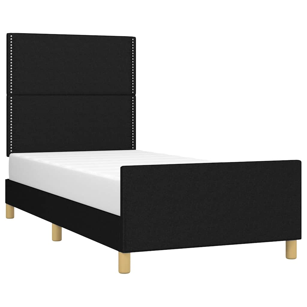 Okvir za krevet bez madraca crni 90x200cm od tkanine