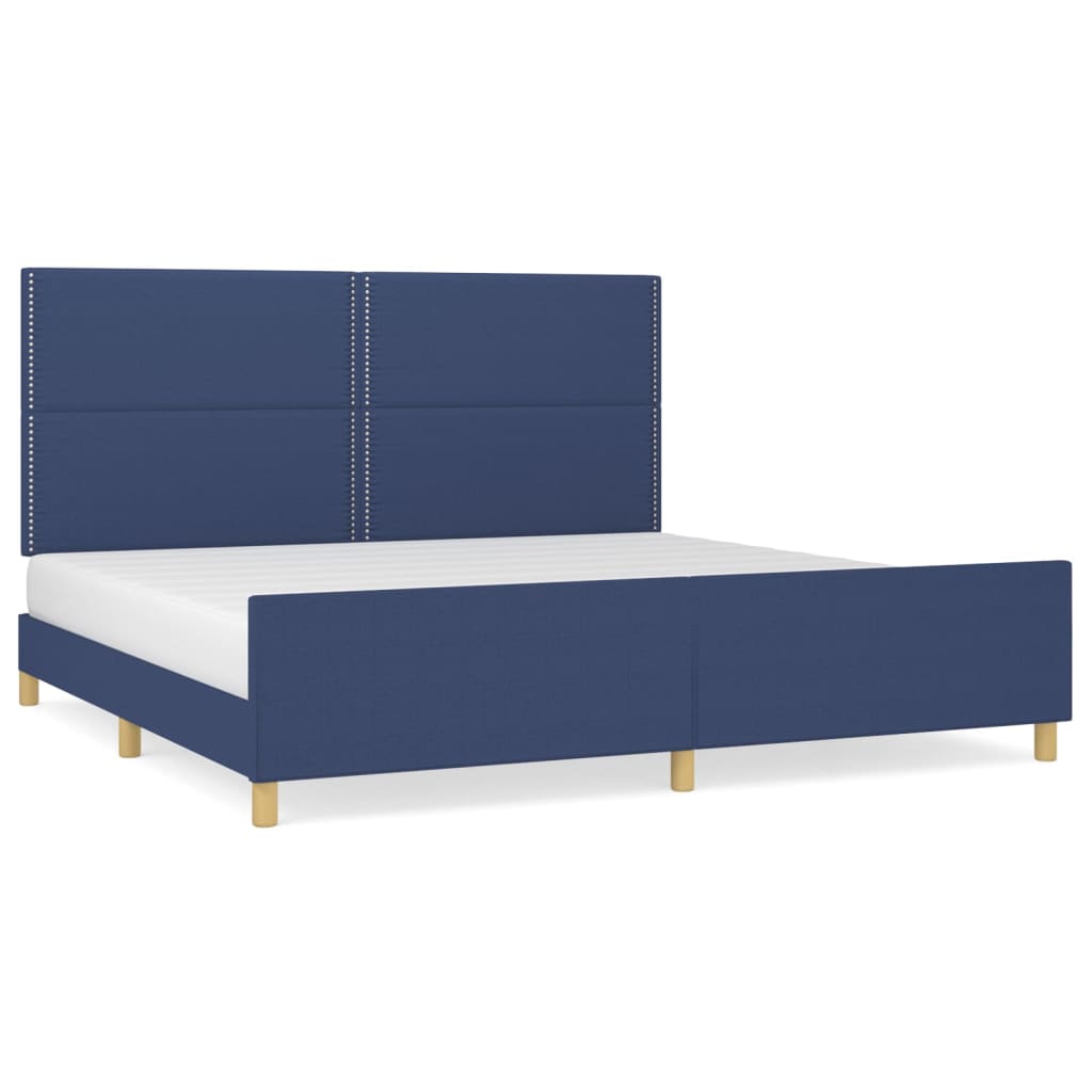 Okvir za krevet bez madraca plavi 200x200 cm od tkanine