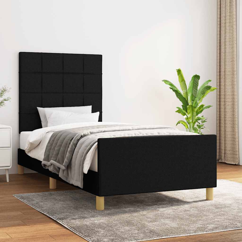 Okvir za krevet bez madraca crni 90x200cm od tkanine