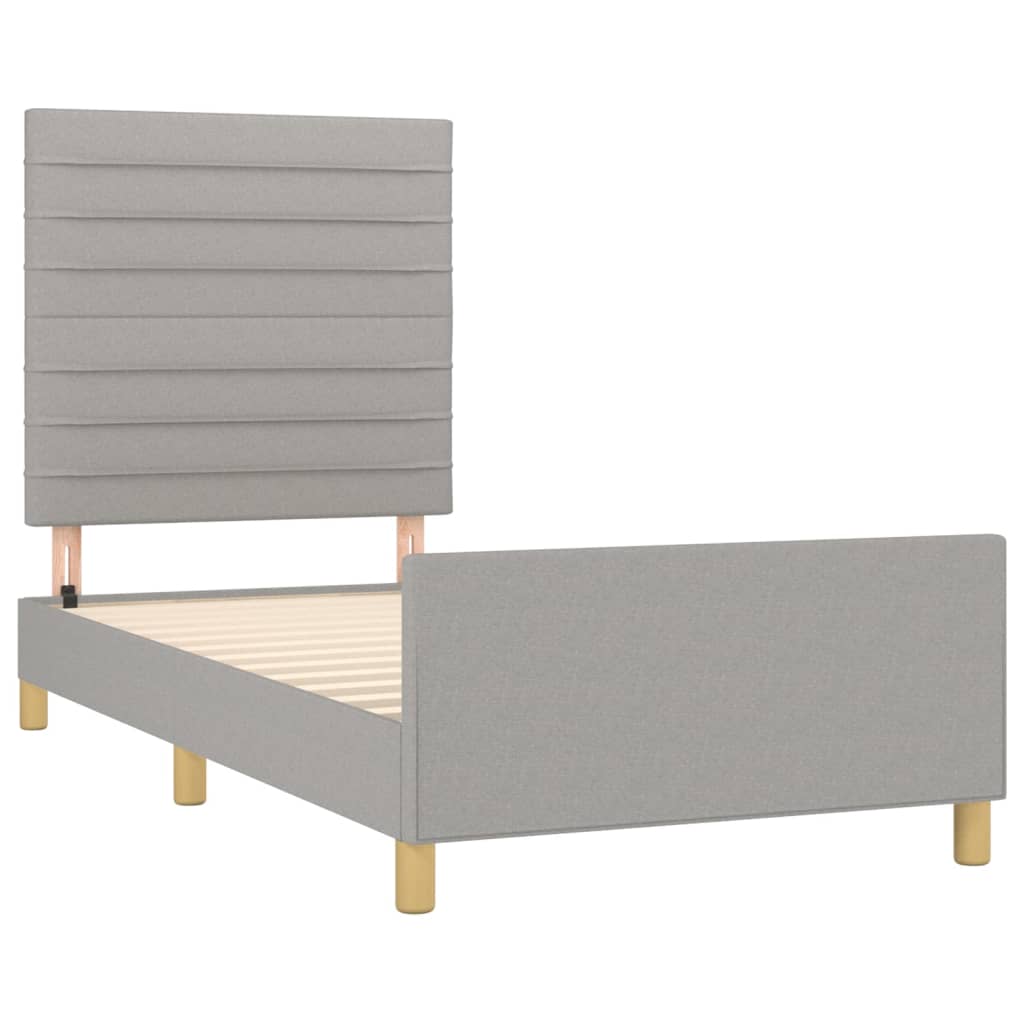 Okvir za krevet bez madraca svjetlosivi 80x200 cm od tkanine