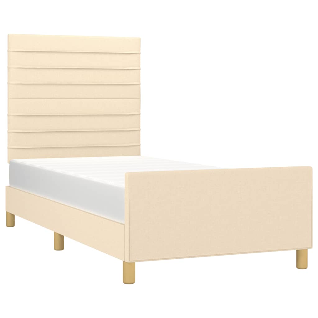 Okvir za krevet bez madraca krem 90x190cm od tkanine