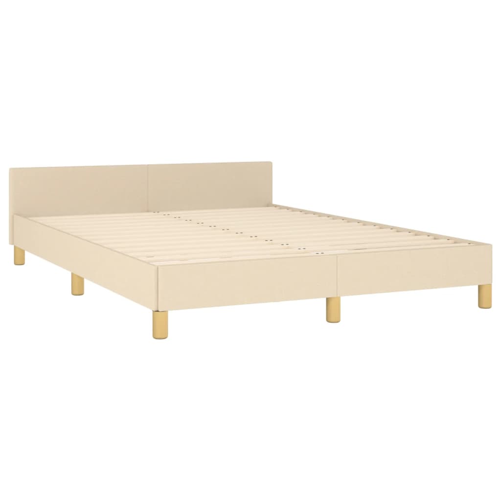 Okvir za krevet bez madraca krem 140 x 190 cm od tkanine