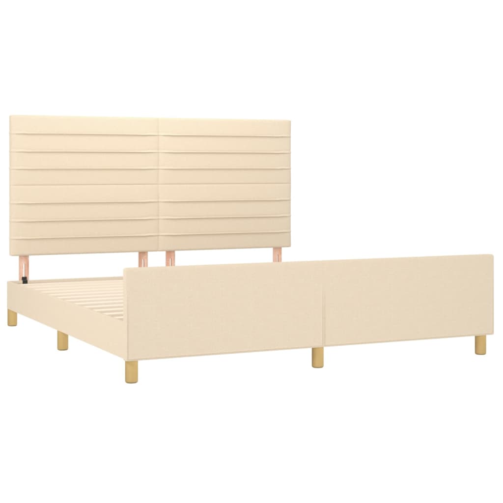 Okvir za krevet bez madraca krem 160x200 cm od tkanine