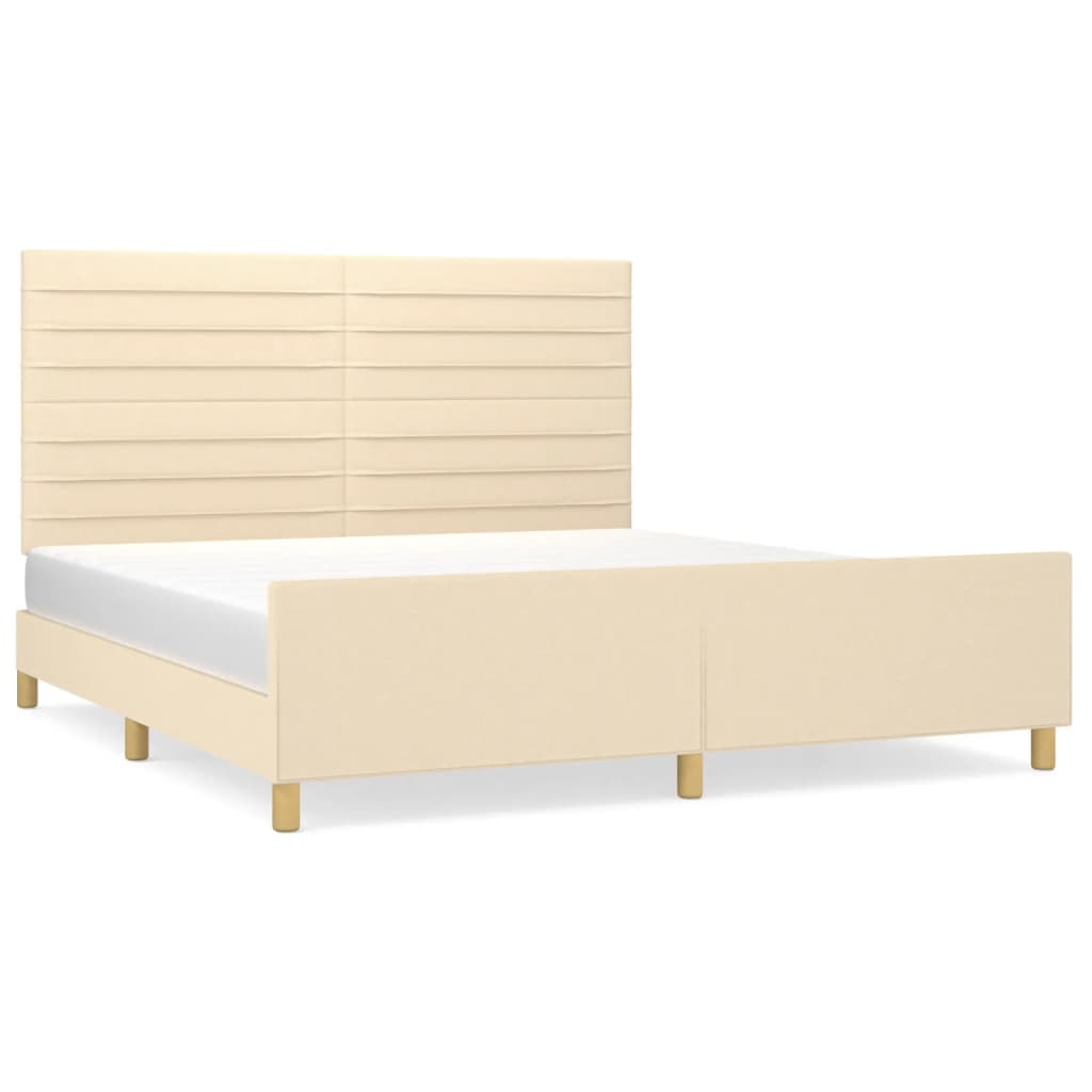 Okvir za krevet bez madraca krem 180 x 200 cm od tkanine