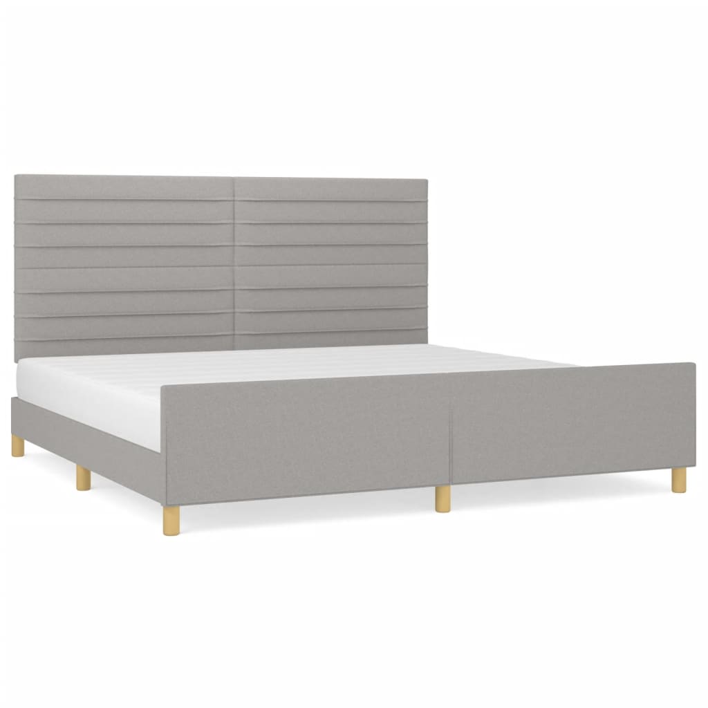 Okvir za krevet bez madraca svjetlosivi 200 x 200 cm od tkanine