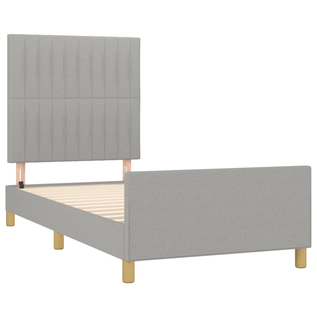 Okvir za krevet bez madraca svjetlosivi 80x200 cm od tkanine