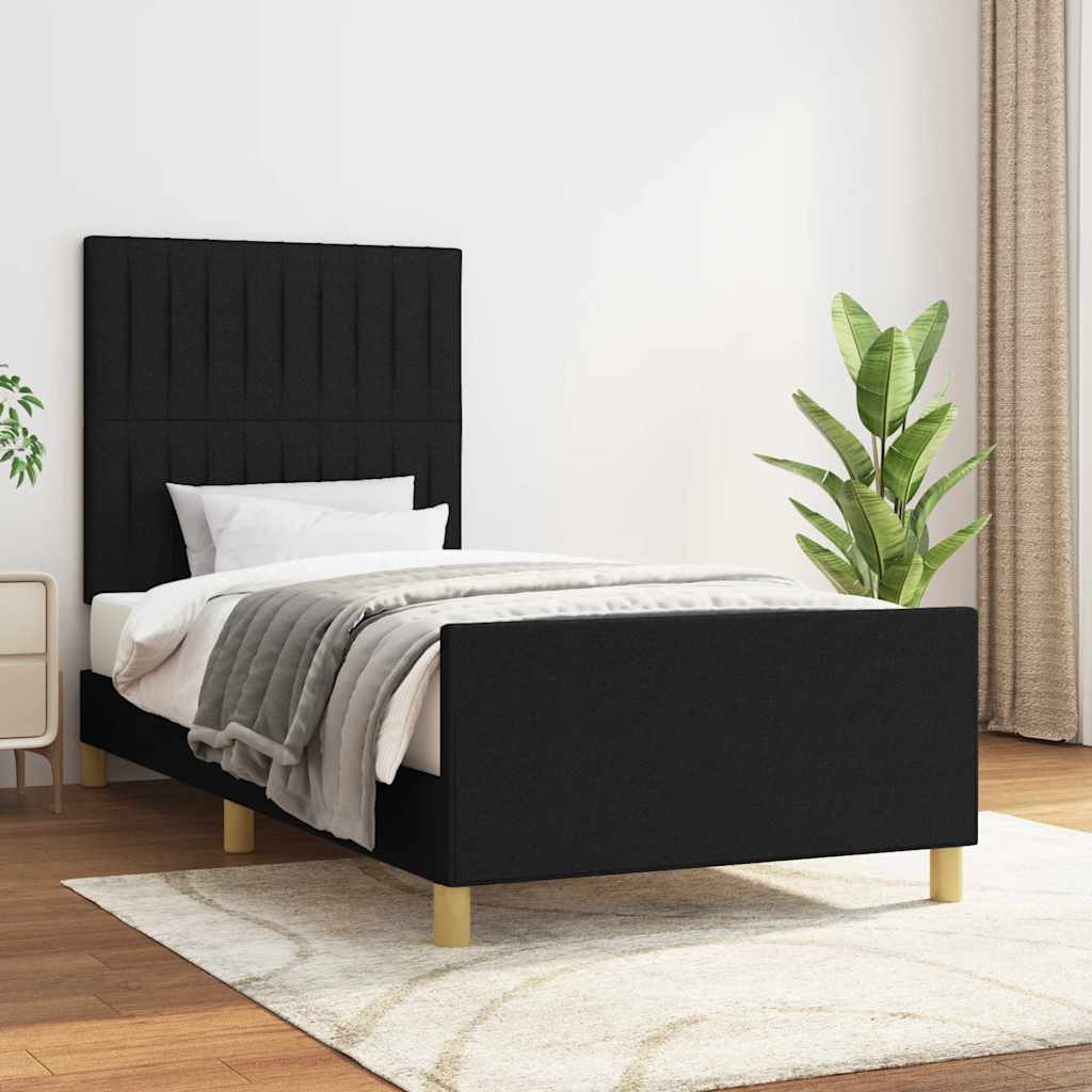 Okvir za krevet bez madraca crni 90x190cm od tkanine
