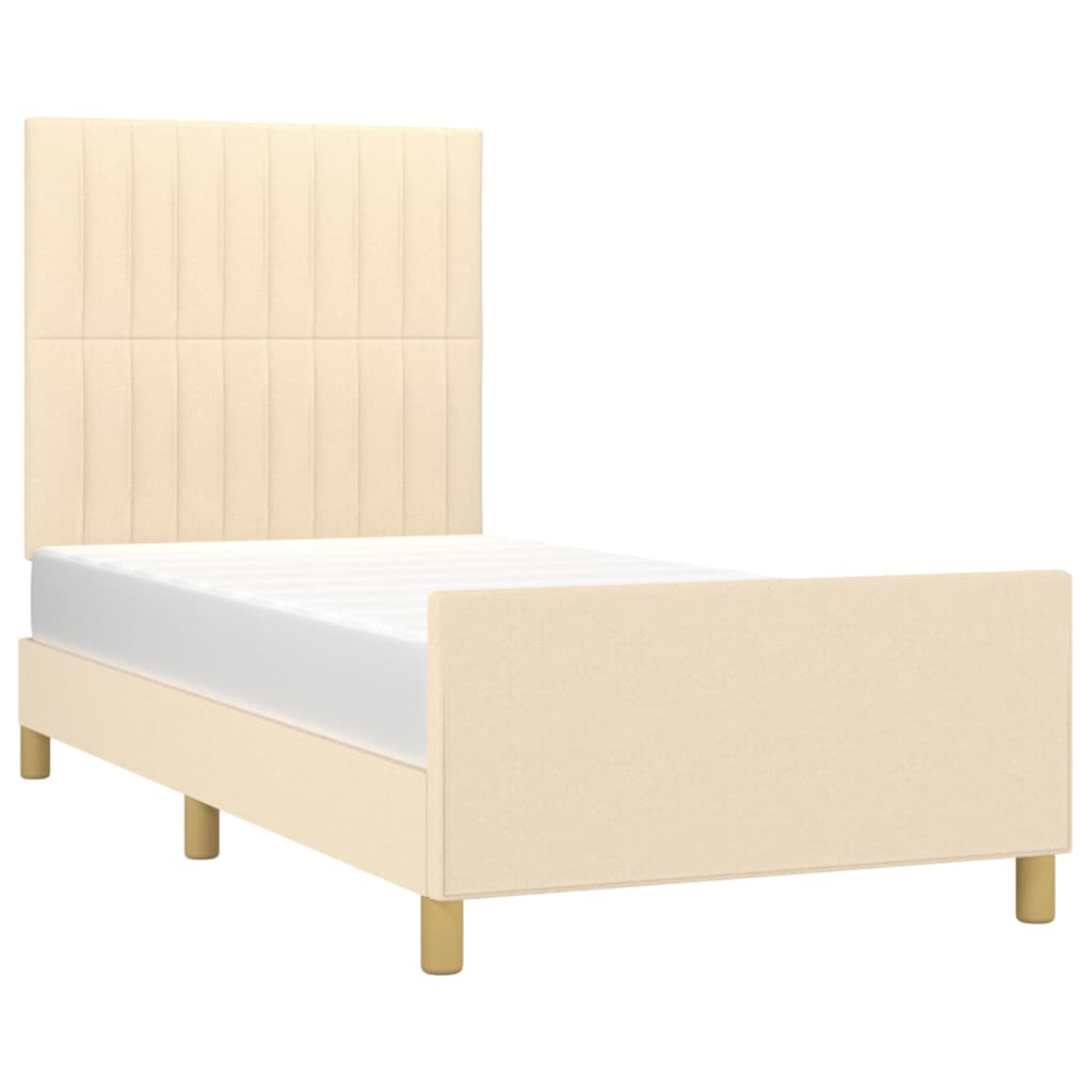 Okvir za krevet bez madraca krem 90x190cm od tkanine