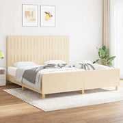Okvir za krevet bez madraca krem 180 x 200 cm od tkanine