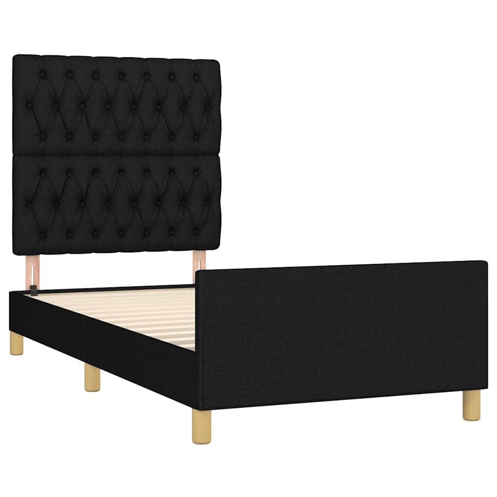 Okvir za krevet bez madraca crni 90x200cm od tkanine