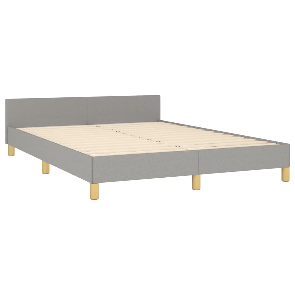 Okvir za krevet bez madraca svjetlosivi 140 x 190 cm od tkanine