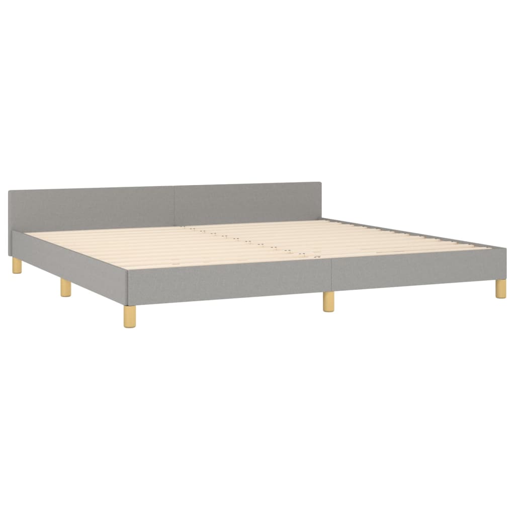 Okvir za krevet s uzglavljem svjetlosivi 200x200 cm od tkanine