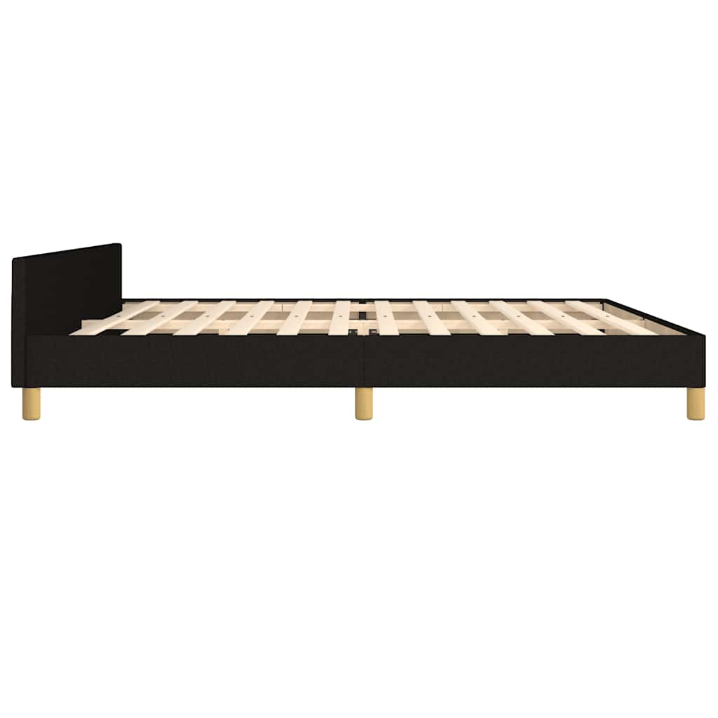 Okvir za krevet s uzglavljem crni 200 x 200 cm od tkanine
