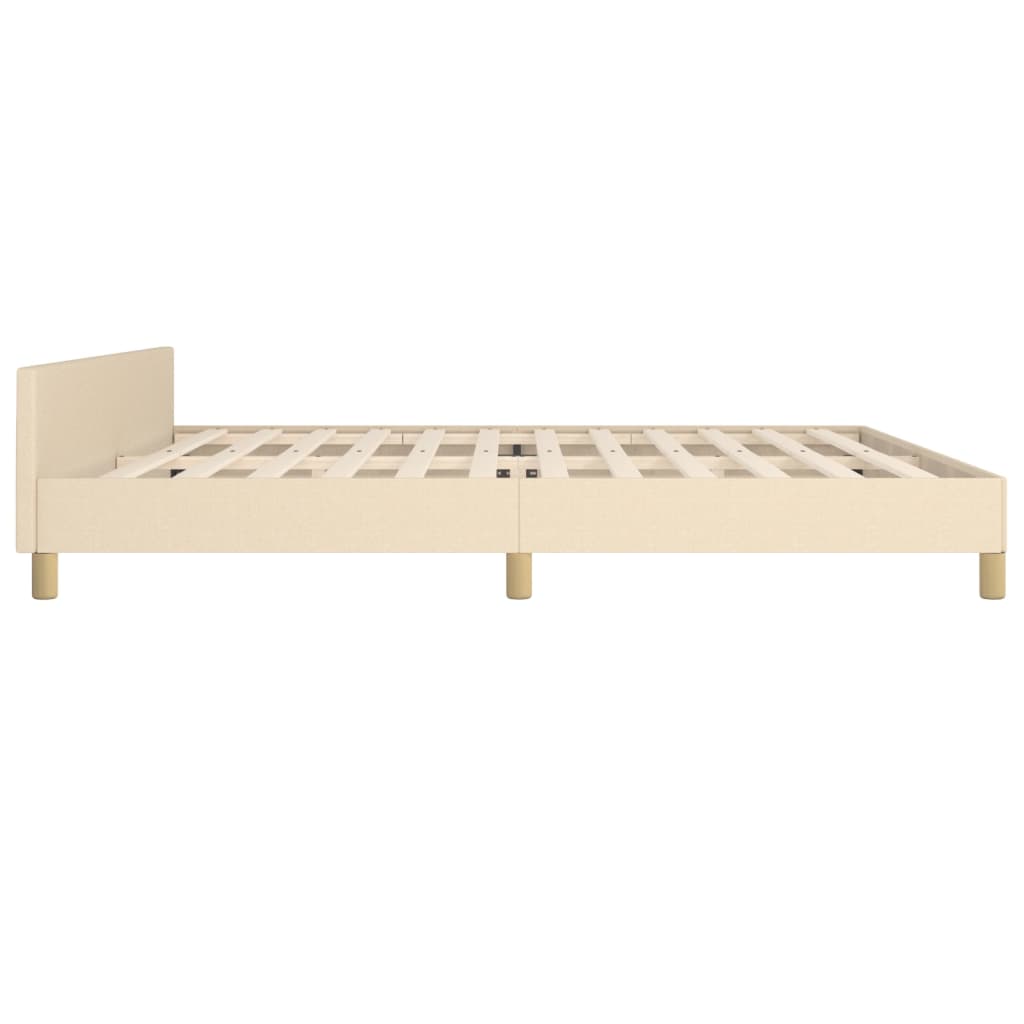 Okvir za krevet s uzglavljem krem 180 x 200 cm od tkanine