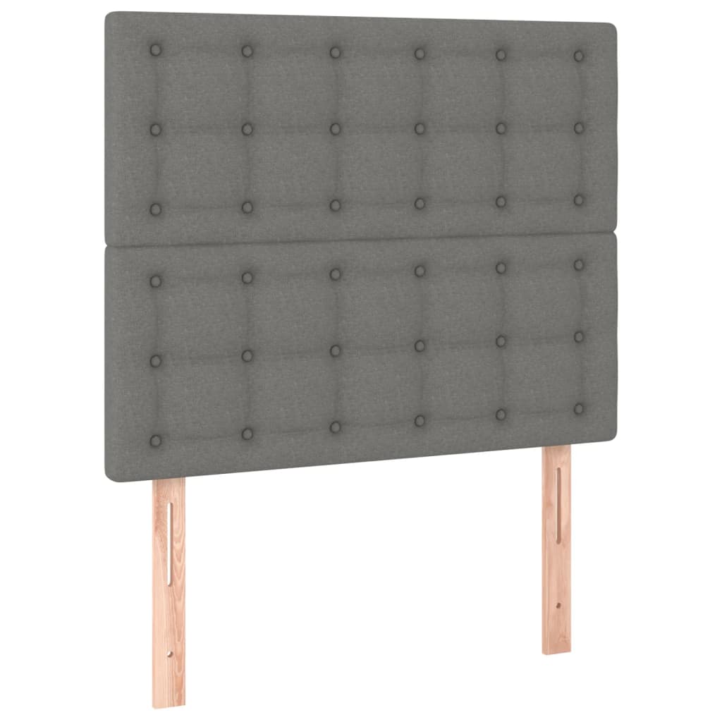 Okvir za krevet s uzglavljem tamnosivi 80x200 cm od tkanine