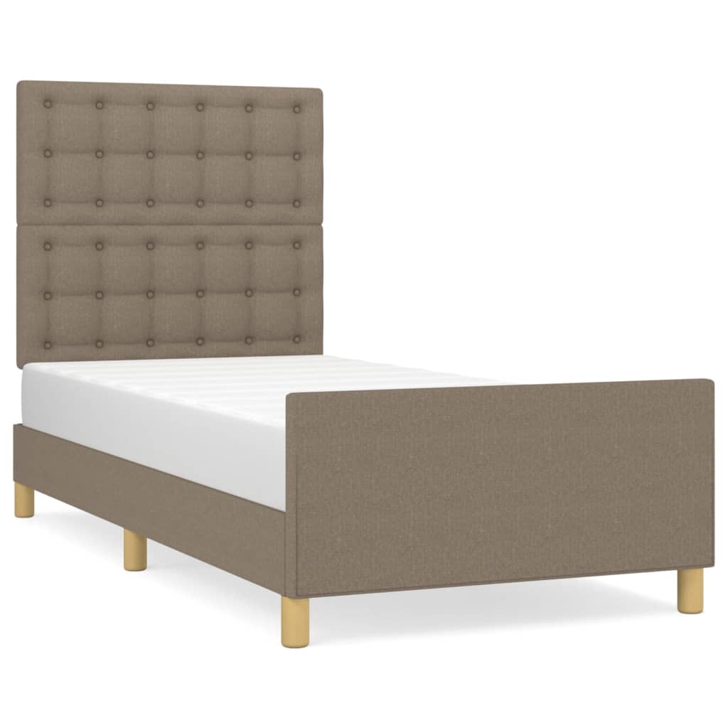Okvir za krevet s uzglavljem smeđesivi 80x200 cm od tkanine