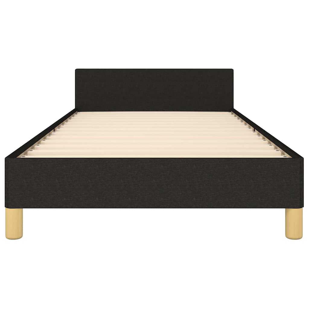Okvir za krevet s uzglavljem crni 90x190 cm od tkanine
