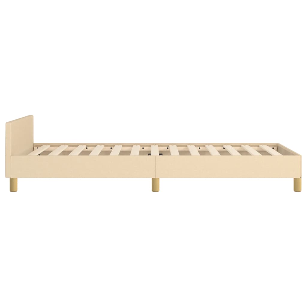 Okvir za krevet s uzglavljem krem 90x190 cm od tkanine