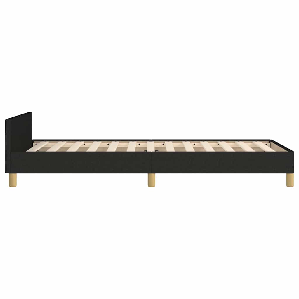 Okvir za krevet s uzglavljem crni 90x200 cm od tkanine