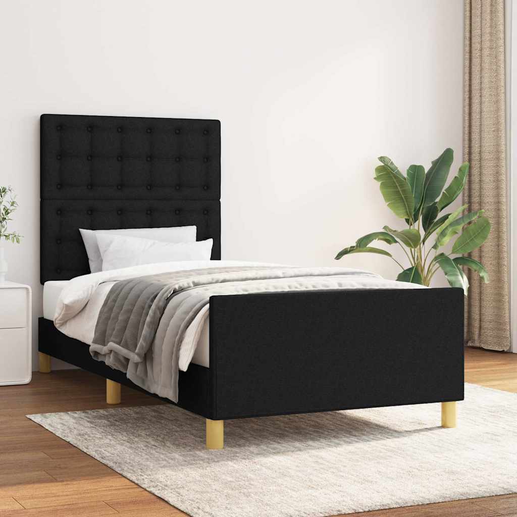 Okvir za krevet bez madraca crni 100x200 cm od tkanine