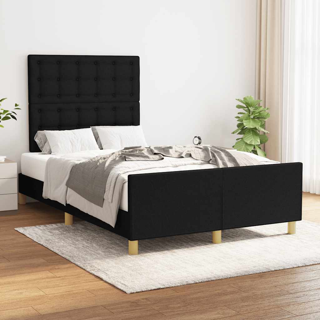 Okvir kreveta bez madraca crni 120 x 200 cm od tkanine