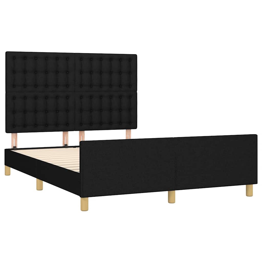 Okvir za krevet bez madraca crni 140x200 cm od tkanine
