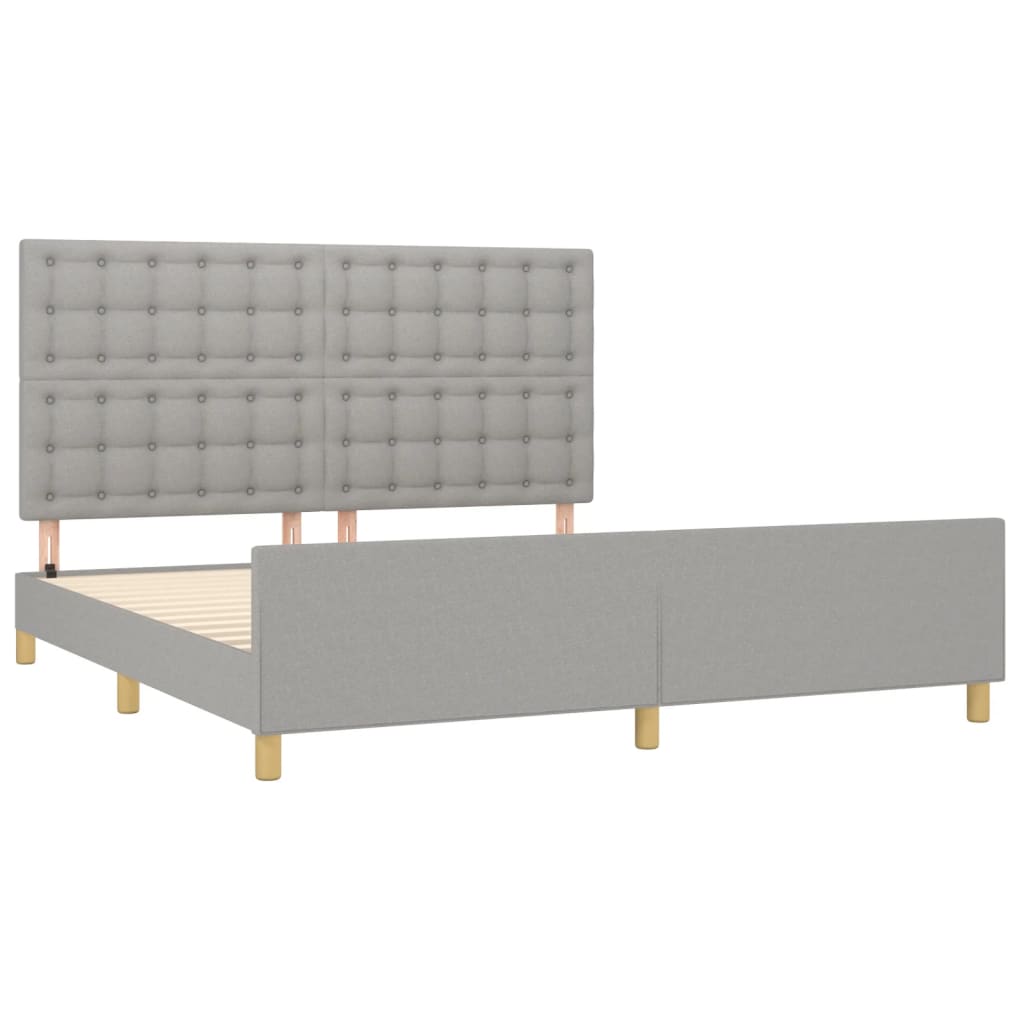 Okvir za krevet s uzglavljem svjetlosivi 180x200 cm od tkanine