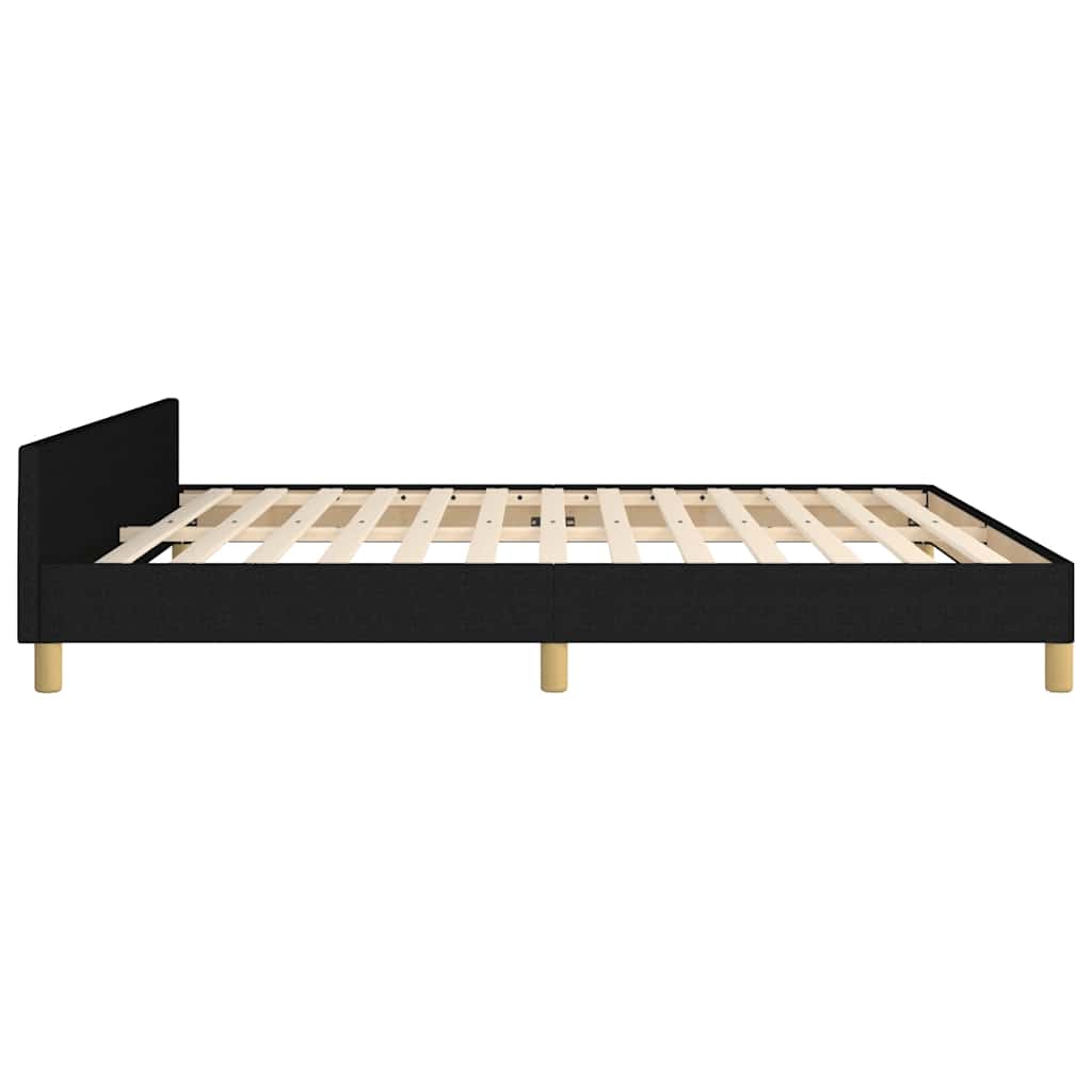 Okvir za krevet s uzglavljem crni 180 x 200 cm od tkanine