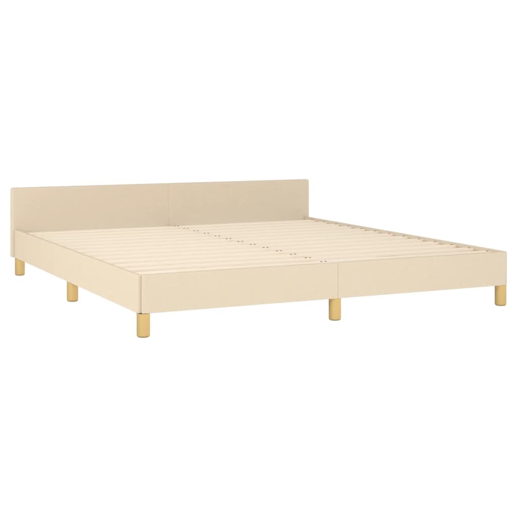 Okvir za krevet s uzglavljem krem 180 x 200 cm od tkanine