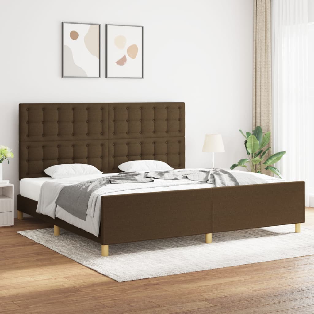 Okvir za krevet bez madraca tamnosmeđi 200x200 cm od tkanine