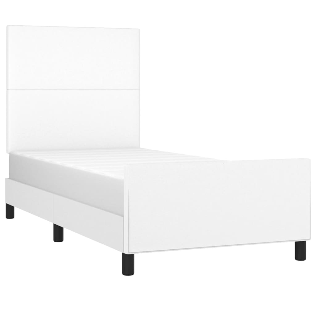 Okvir za krevet s uzglavljem bijeli 80 x 200 cm od umjetne kože