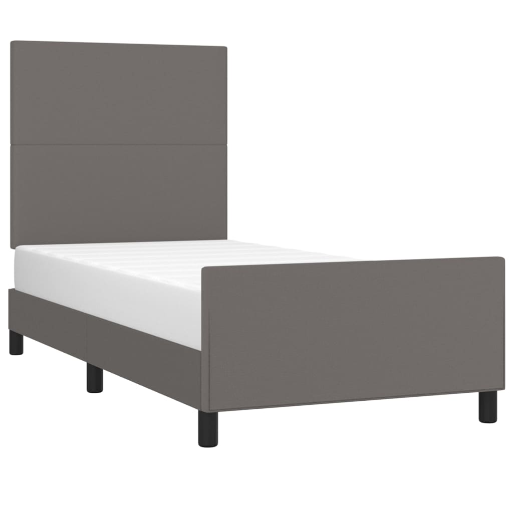 Okvir za krevet s uzglavljem sivi 80 x 200 cm od umjetne kože