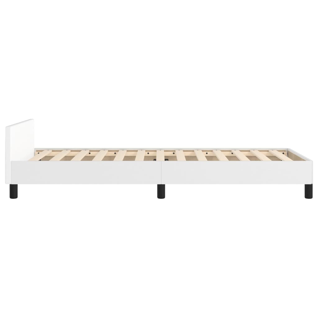 Okvir za krevet s uzglavljem bijeli 90x190 cm od umjetne kože