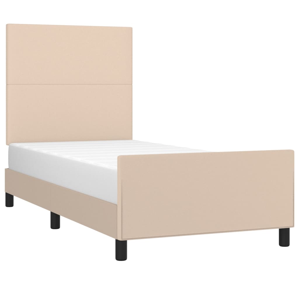 Okvir za krevet s uzglavljem cappuccino 90x190 cm umjetna koža