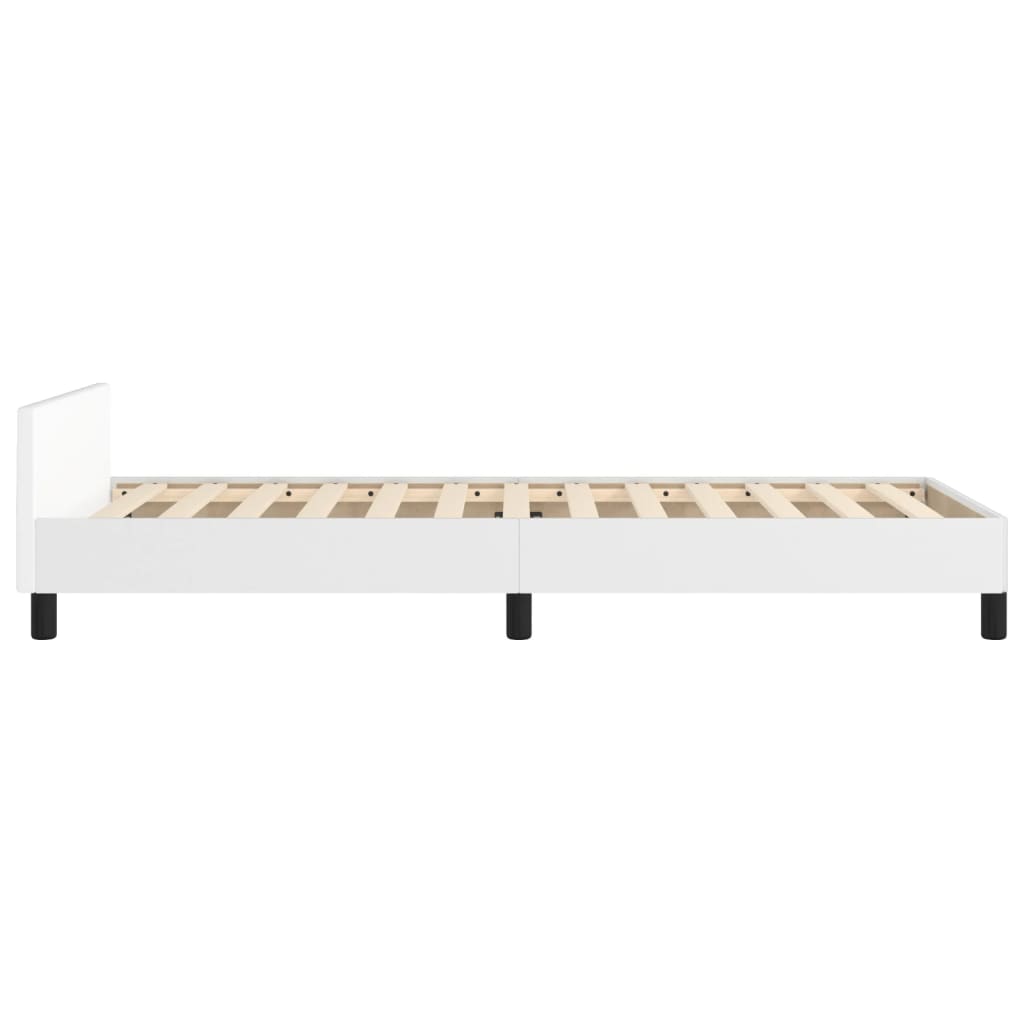Okvir za krevet s uzglavljem bijela 90x200 cm od umjetne kože