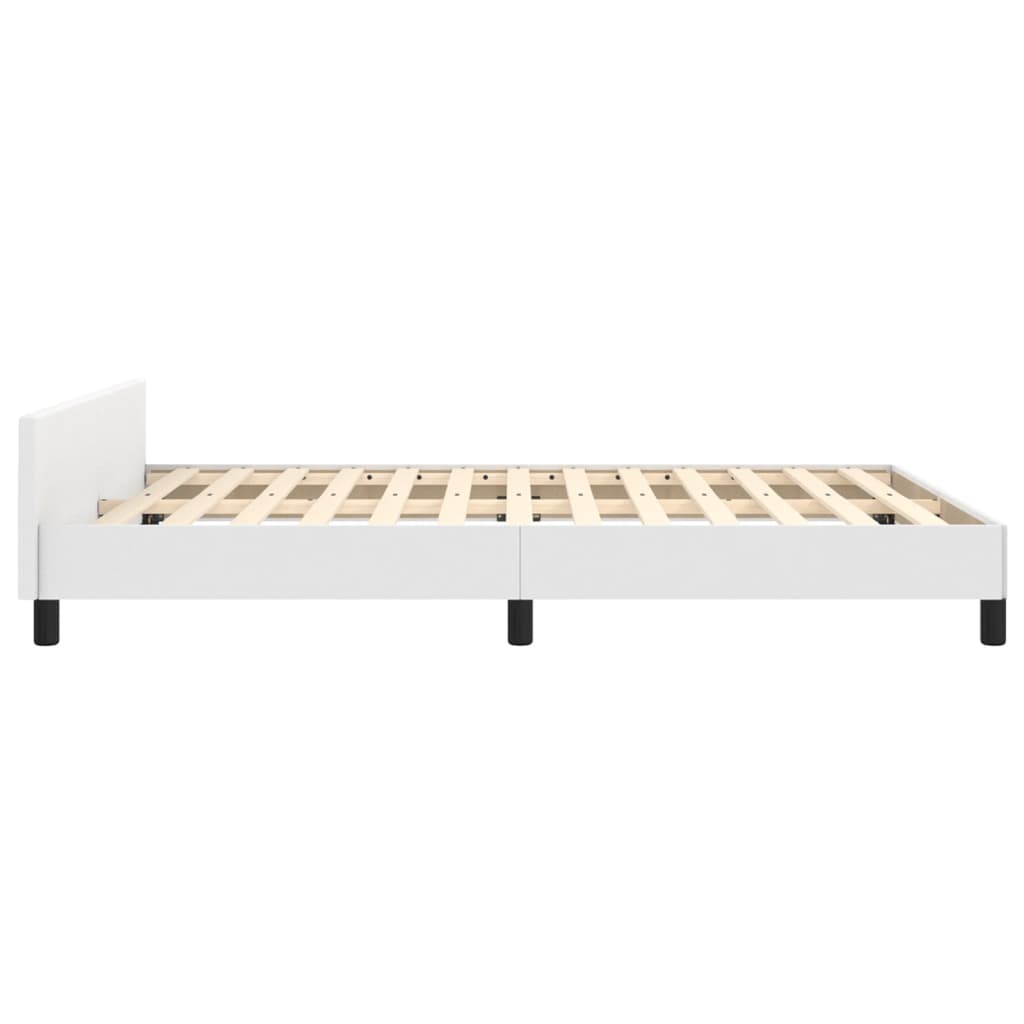 Okvir za krevet s uzglavljem bijeli 140x190 cm od umjetne kože