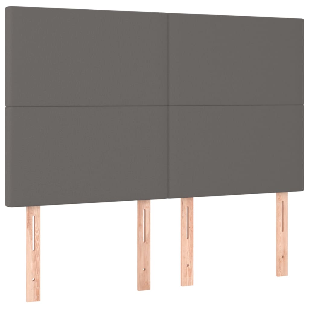 Okvir za krevet s uzglavljem sivi 140x190 cm od umjetne kože
