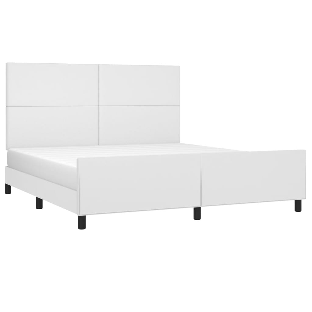 Okvir za krevet s uzglavljem bijeli 160x200 cm od umjetne kože