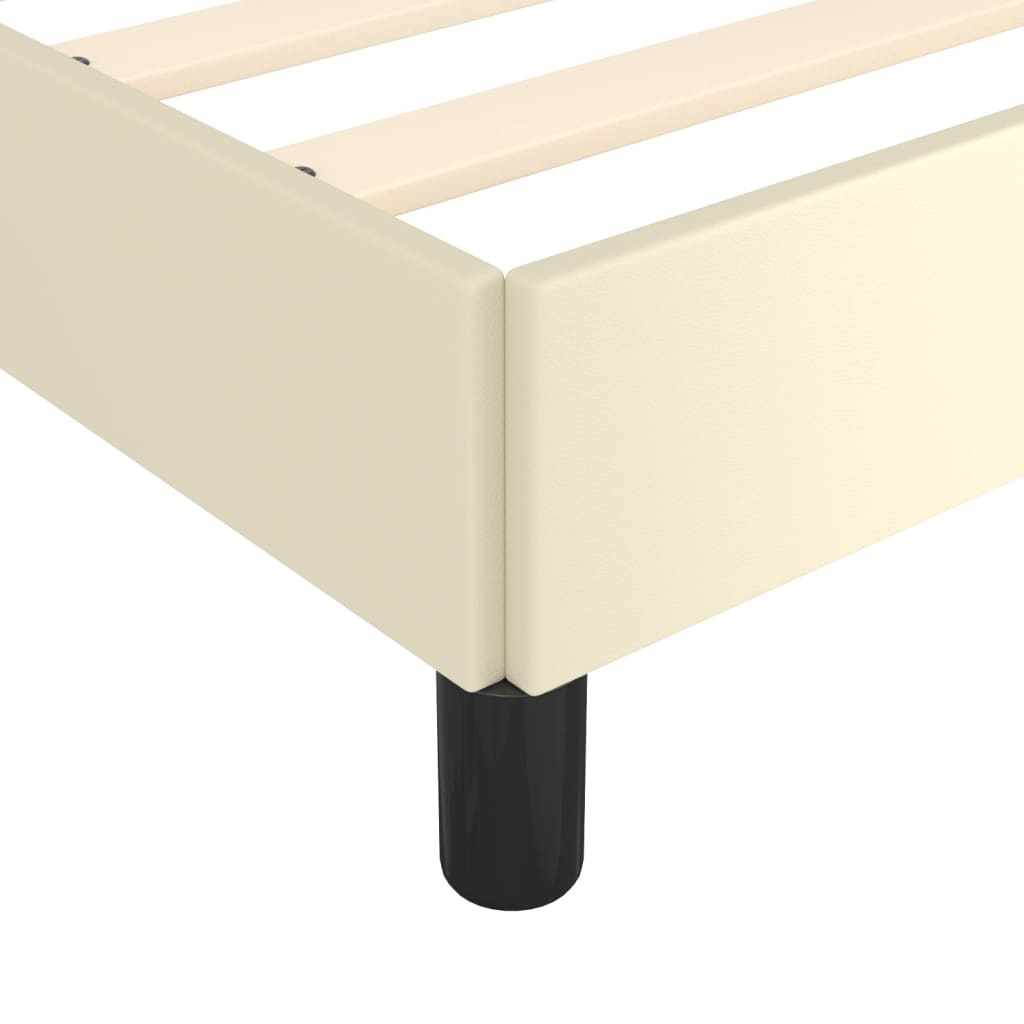 Okvir za krevet s uzglavljem krem 160x200 cm od umjetne kože